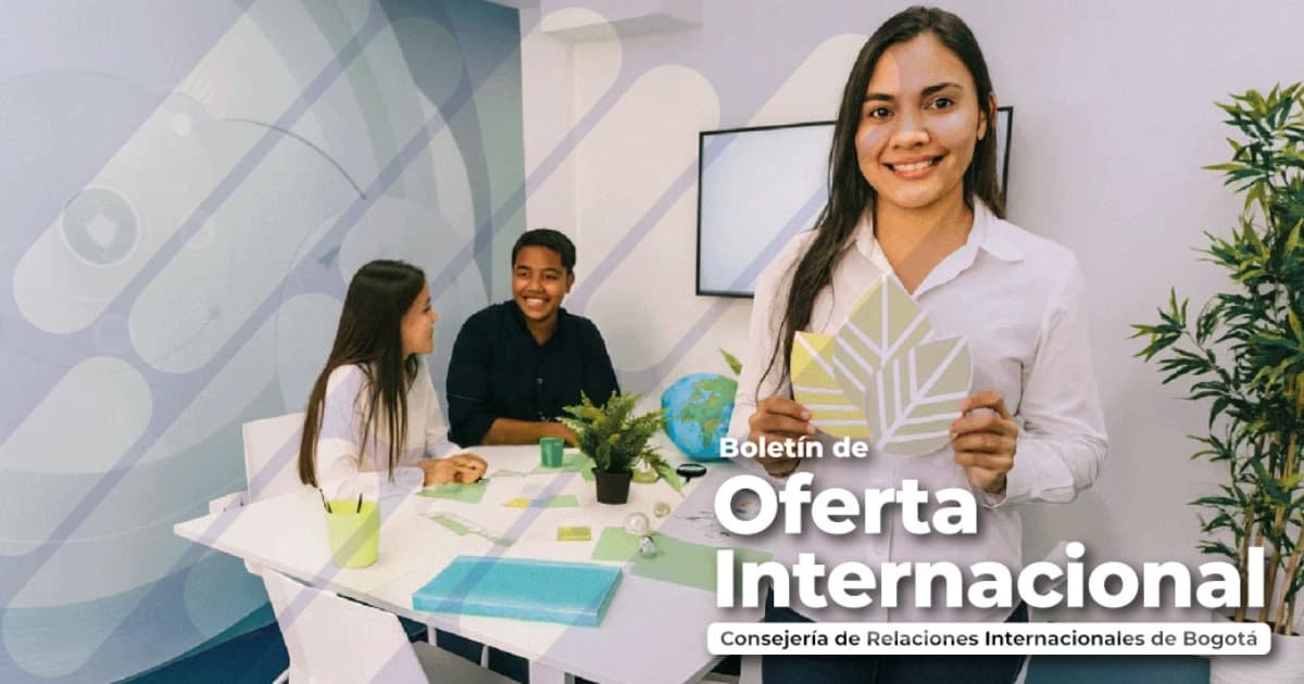 Foto de una mujer accediendo a programas y becas internacionales.