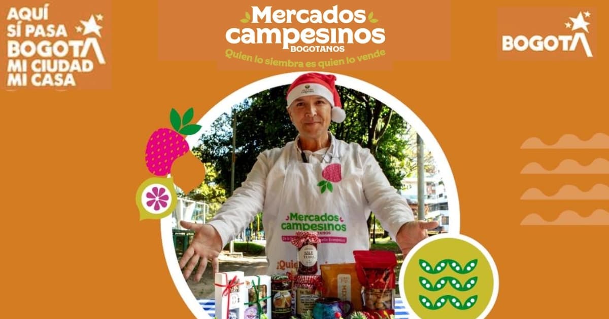 Foto de un campesino durante una de las jornadas de los Mercados Campesinos de Bogotá.