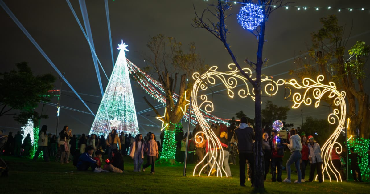 Imagen de la encendida de luces en el Parque El Tunal