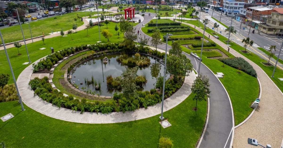 Foto de un espacio verde de Bogotá, Colombia.