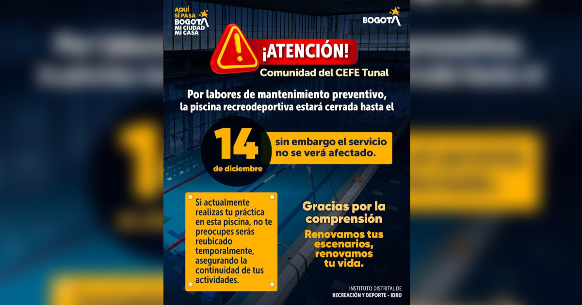 Imagen de información de cierre de la piscina