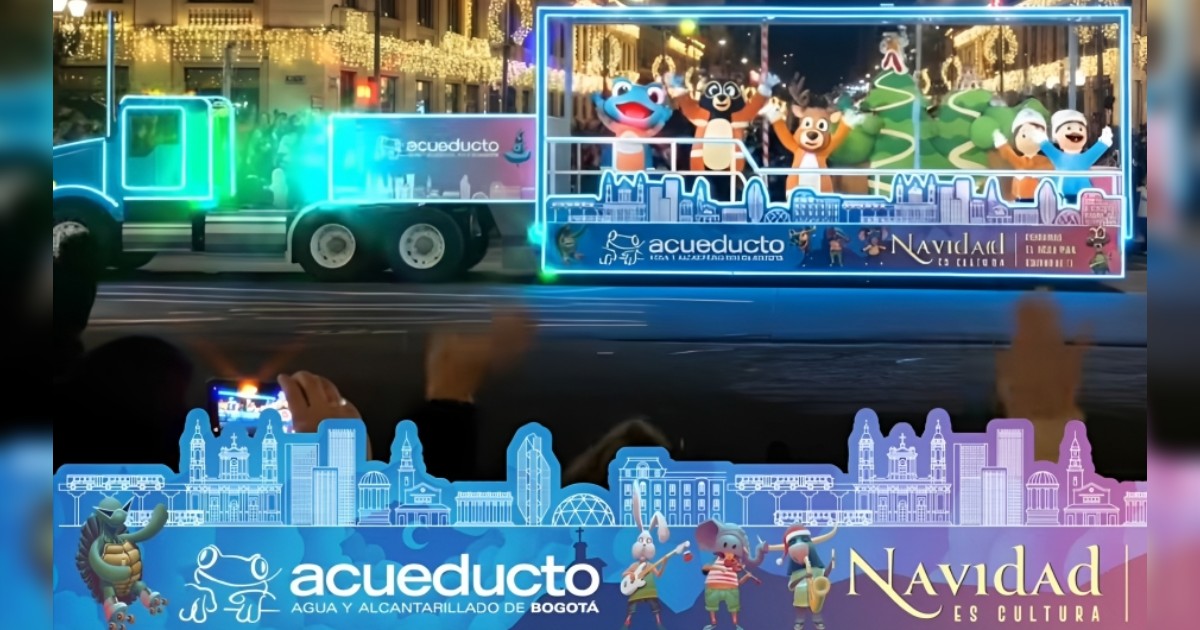 Foto que muestra la caravana del Acueducto de Bogotá