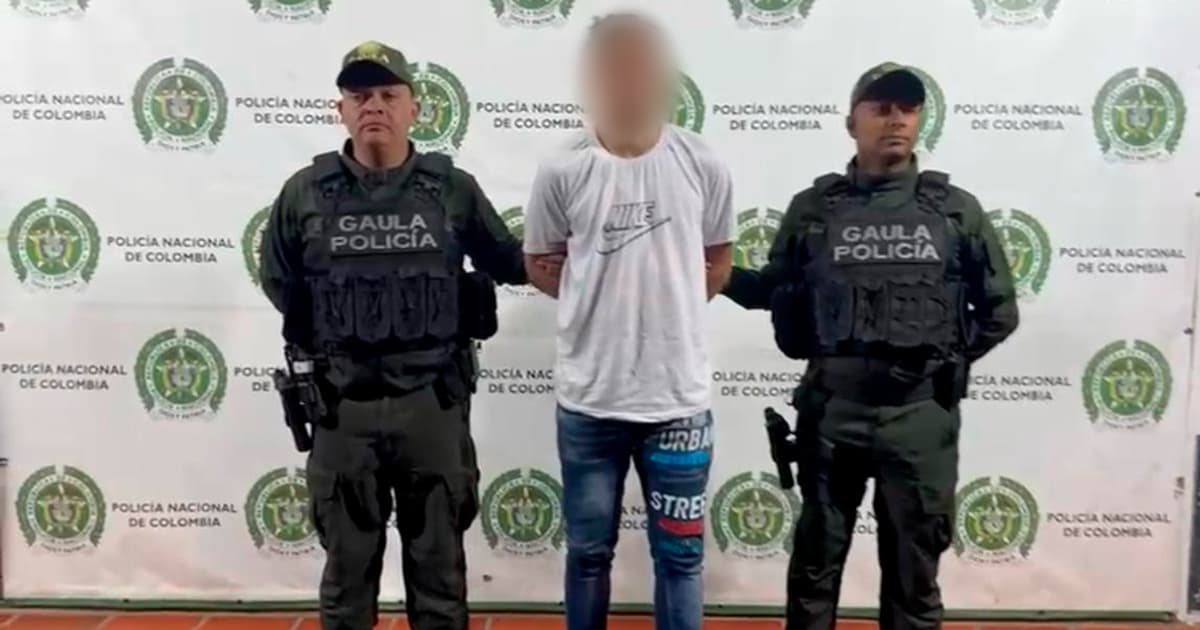 En la foto el capturado por tráfico de estupefacientes en Bogotá