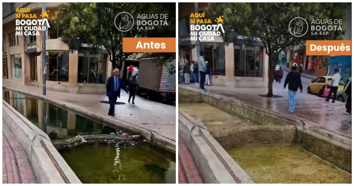 Foto que muestra piletas del Eje Ambiental en la Av. Jiménez 