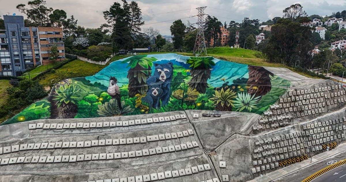 Foto de un mural en una obra de Bogotá