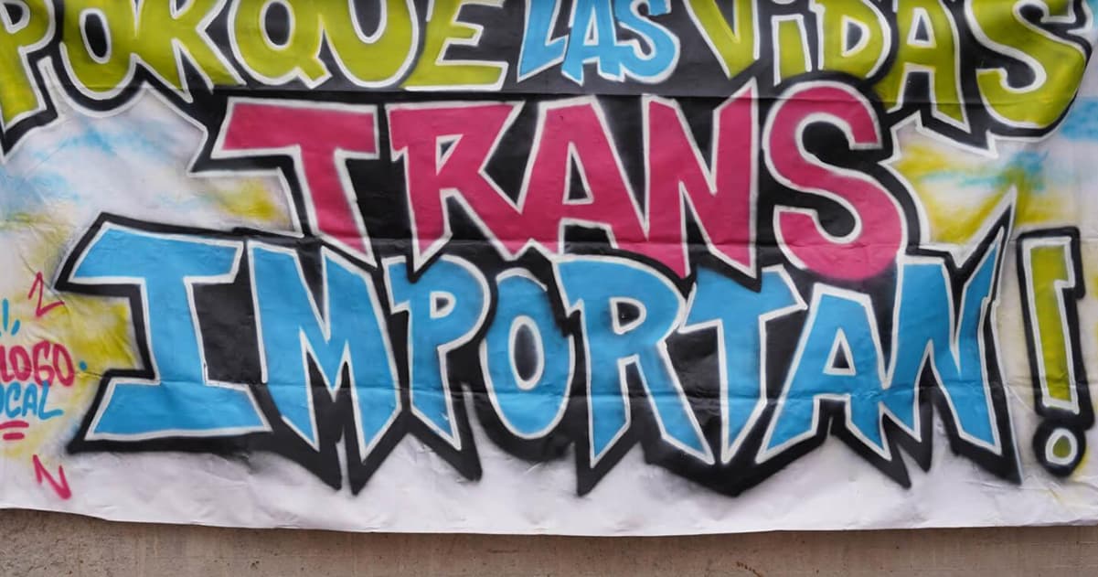 Grafiti que dice: "Porque las vidas trans importan"