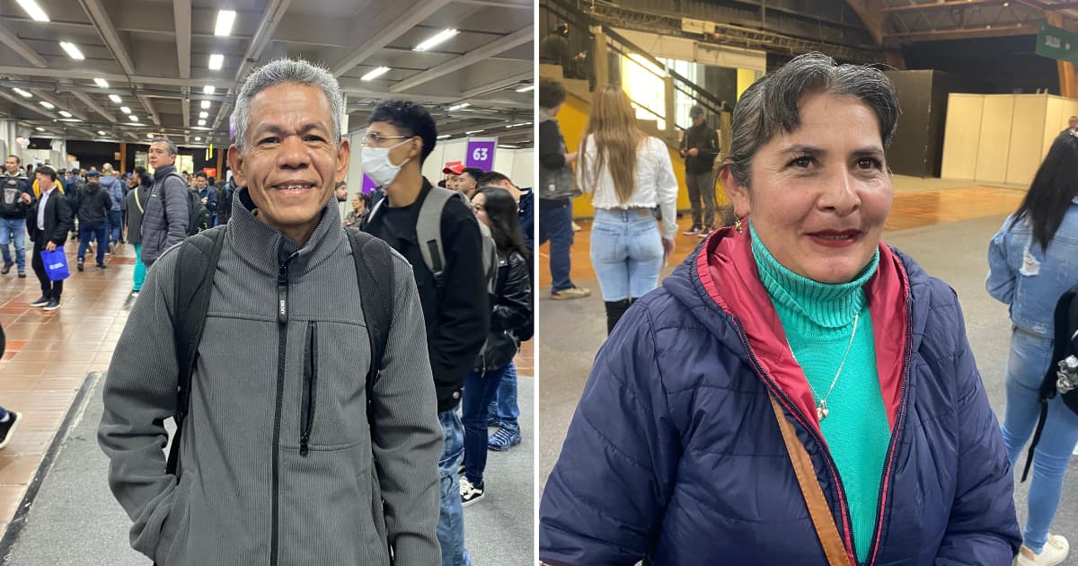 Historias de Martha Higuera y Wilfrido Pérez, personas mayores de 50 años en Megaferia de Empleo Bogotá.