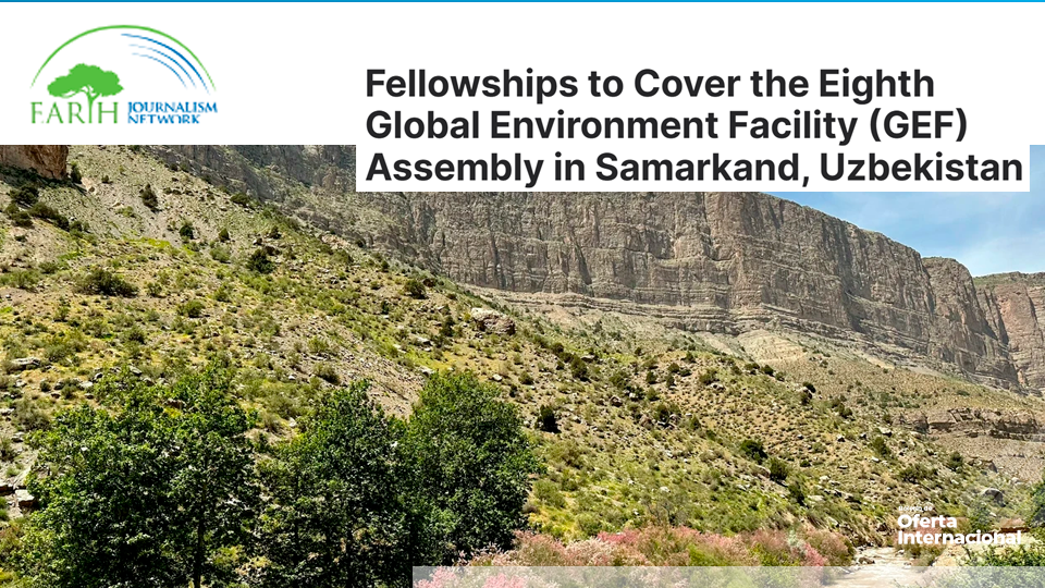 Periodistas cubriendo evento internacional ambiental