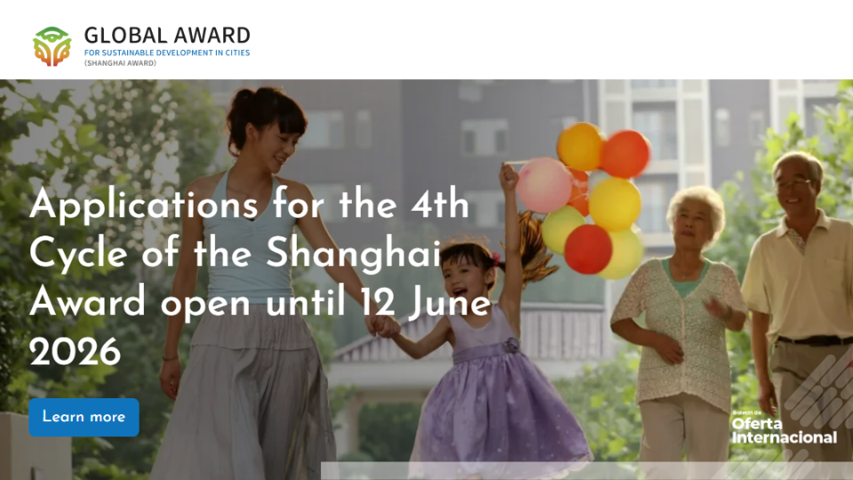 Premio internacional para ciudades sostenibles en 2026