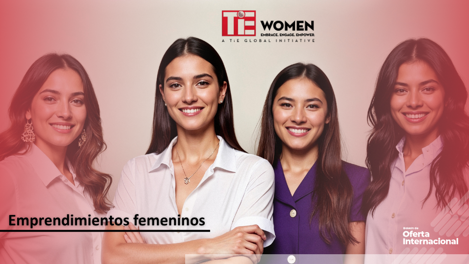 Emprendedoras presentando startups en escenario global