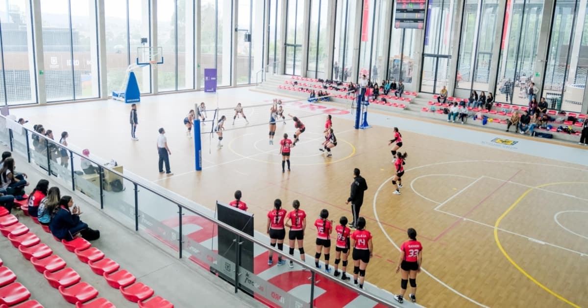 mujeres jugando voleibol 