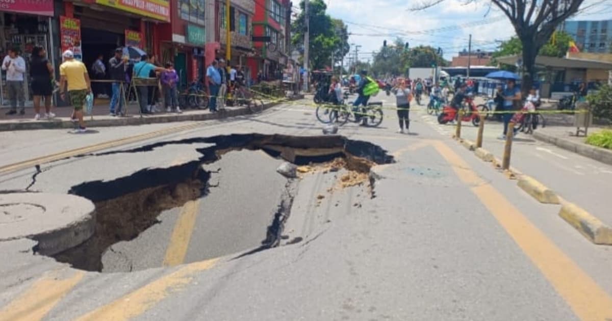 Socavón registrado en la localidad de Suba