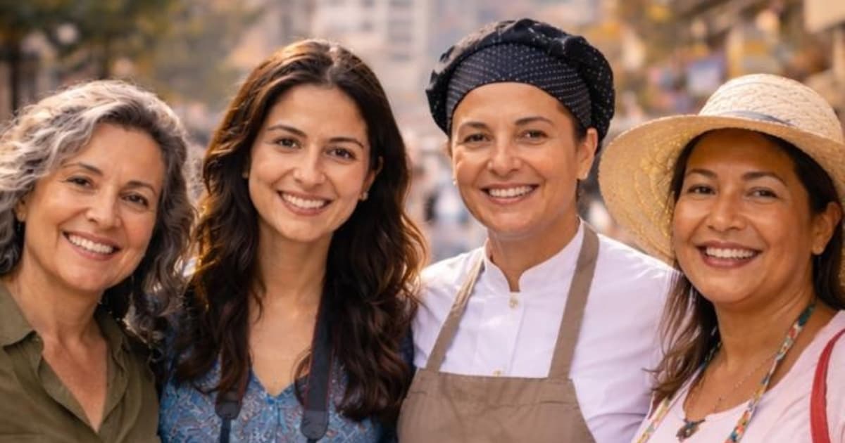 Cuatro mujeres sonriendo 