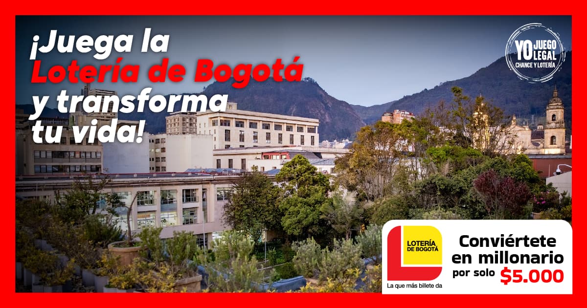 Imagen de la pieza gráfica que promociona el sorteo de la Lotería de Bogotá 