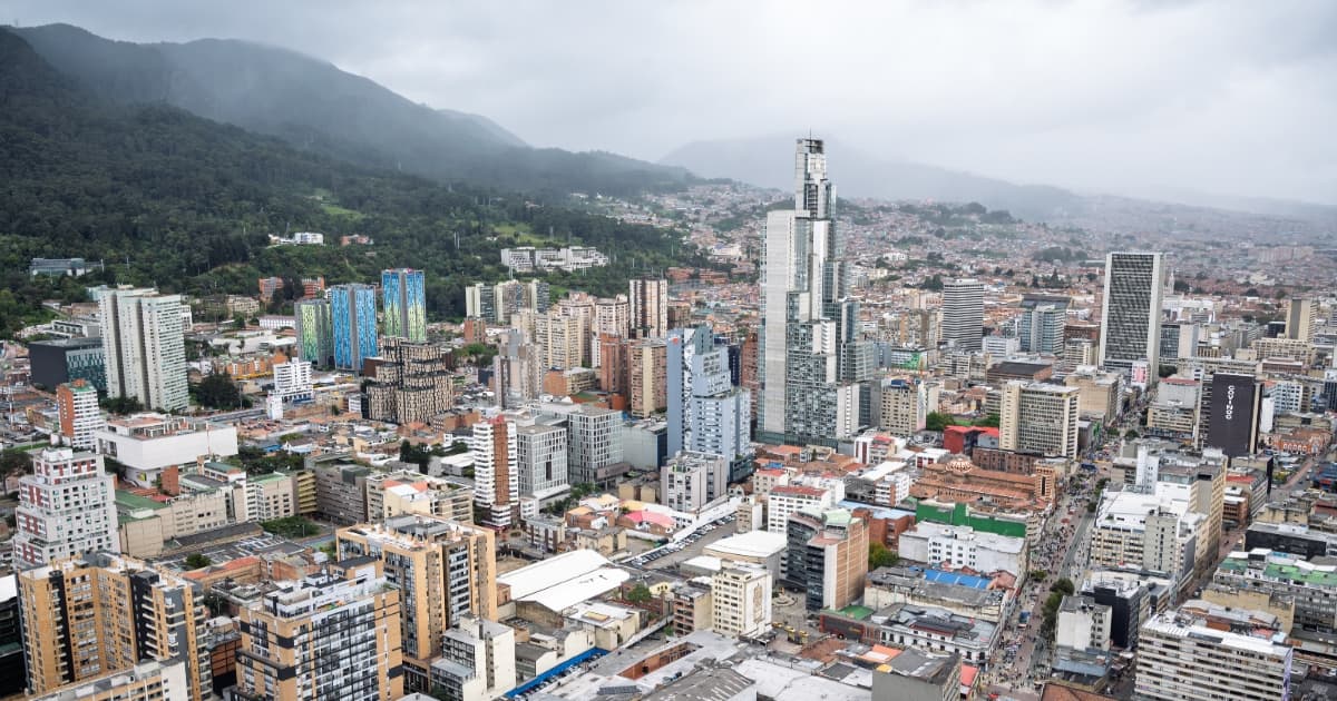 Foto de vista panorámica de Bogotá.