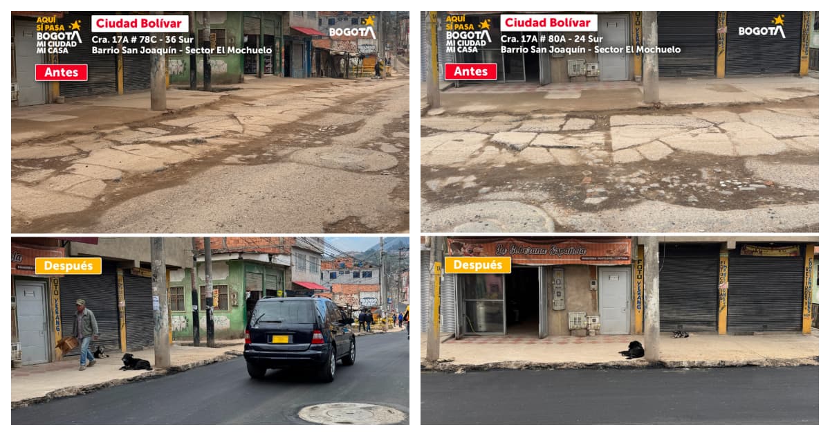 Foto de vías mejoradas en El Mochuelo 