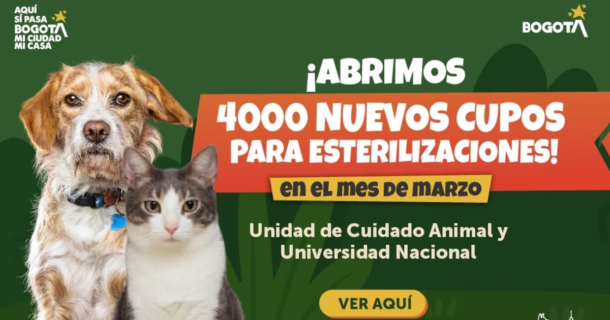 Imagen de la publicidad de las jornadas de esterilización en Bogotá.