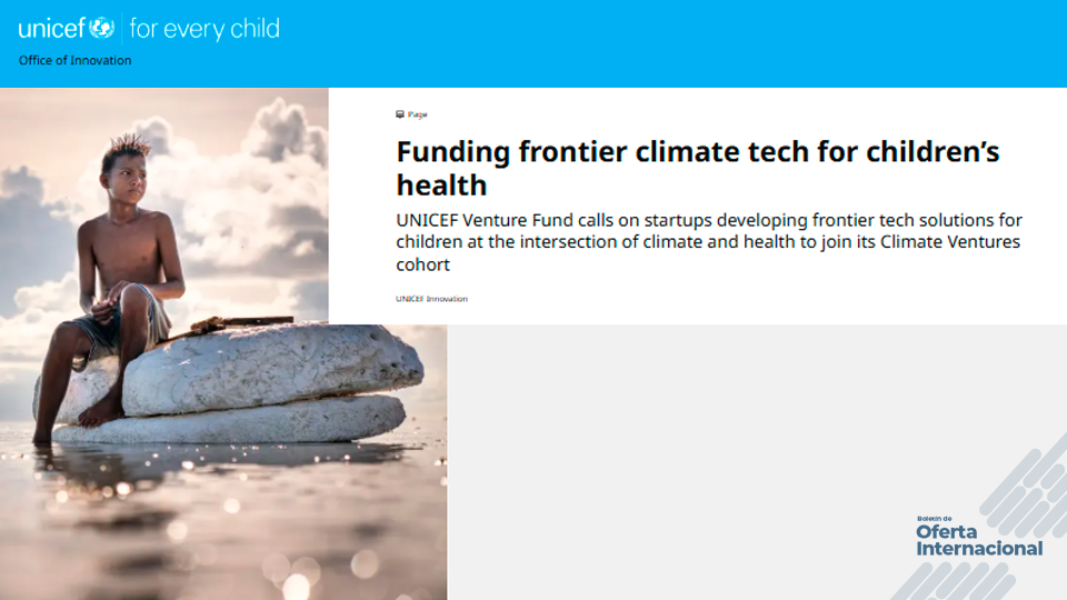 UNICEF impulsa startups de clima y salud con impacto global