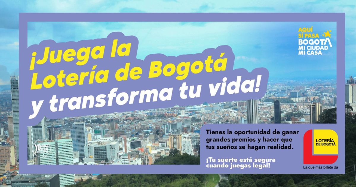 Imagen de la pieza gráfica que promociona el sorteo de la Lotería de Bogotá 