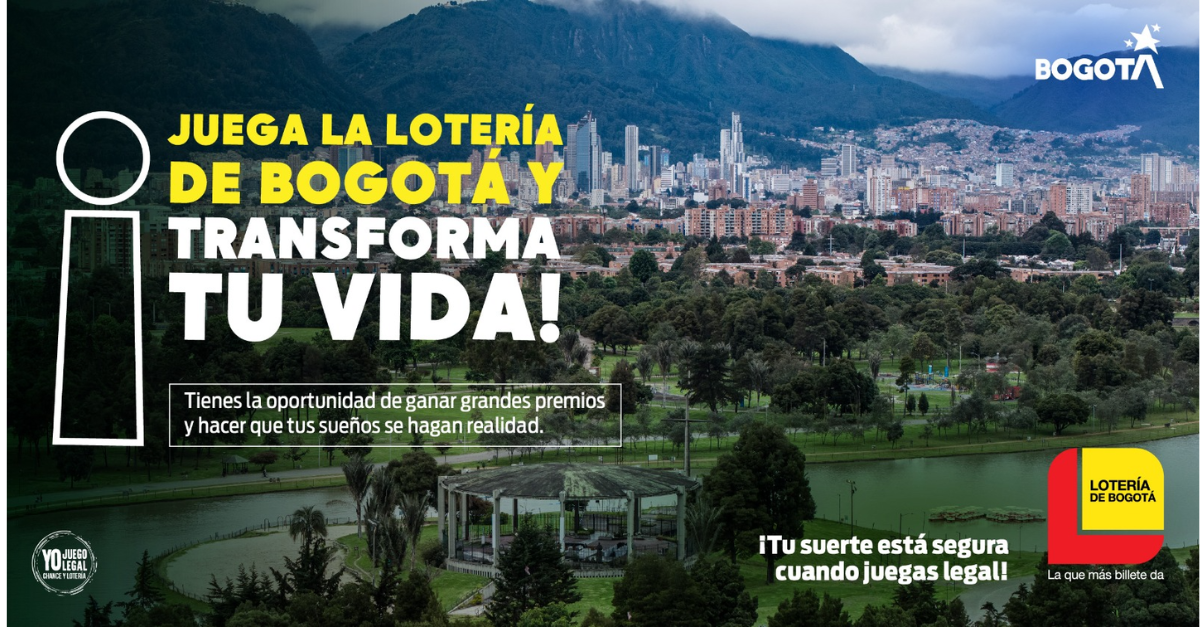 Imagen de la pieza gráfica que promociona el sorteo de la Lotería de Bogotá 