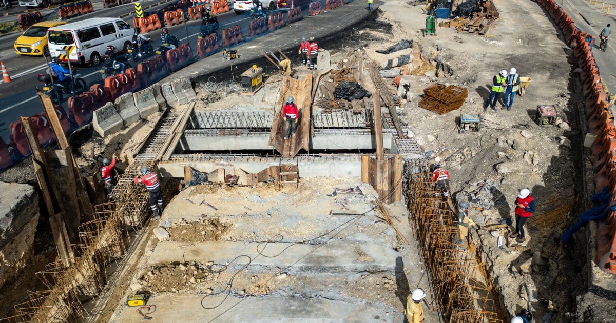 Foto de un frente de obra del IDU