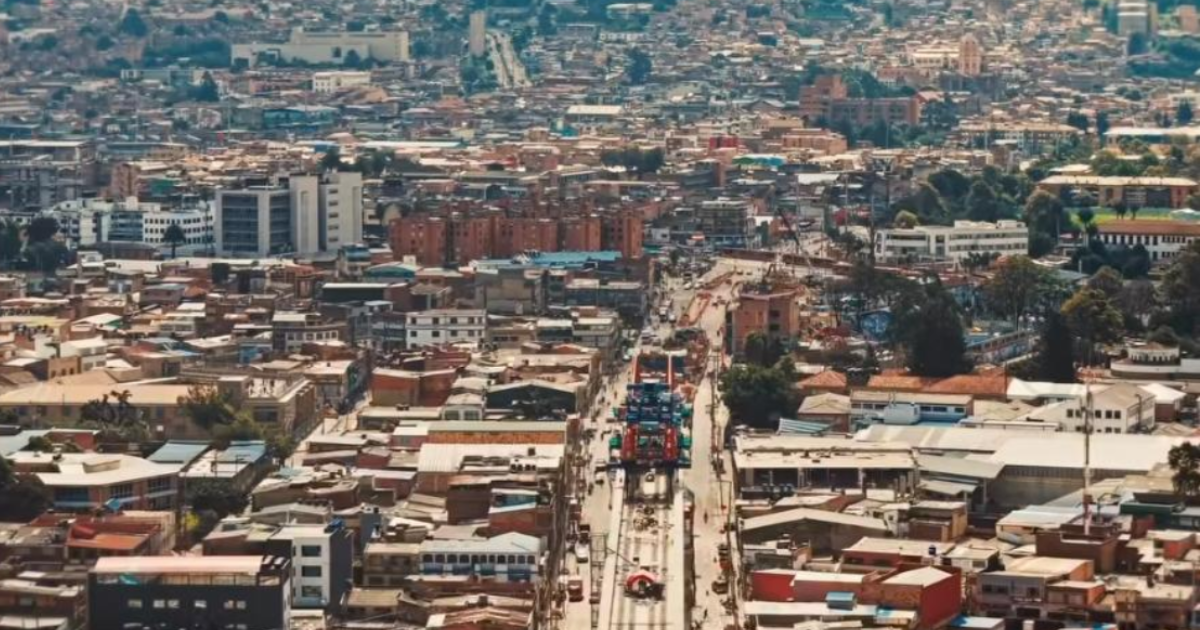 Imagen panorámica de una de las obras de la Línea 1 del Metro de Bogotá