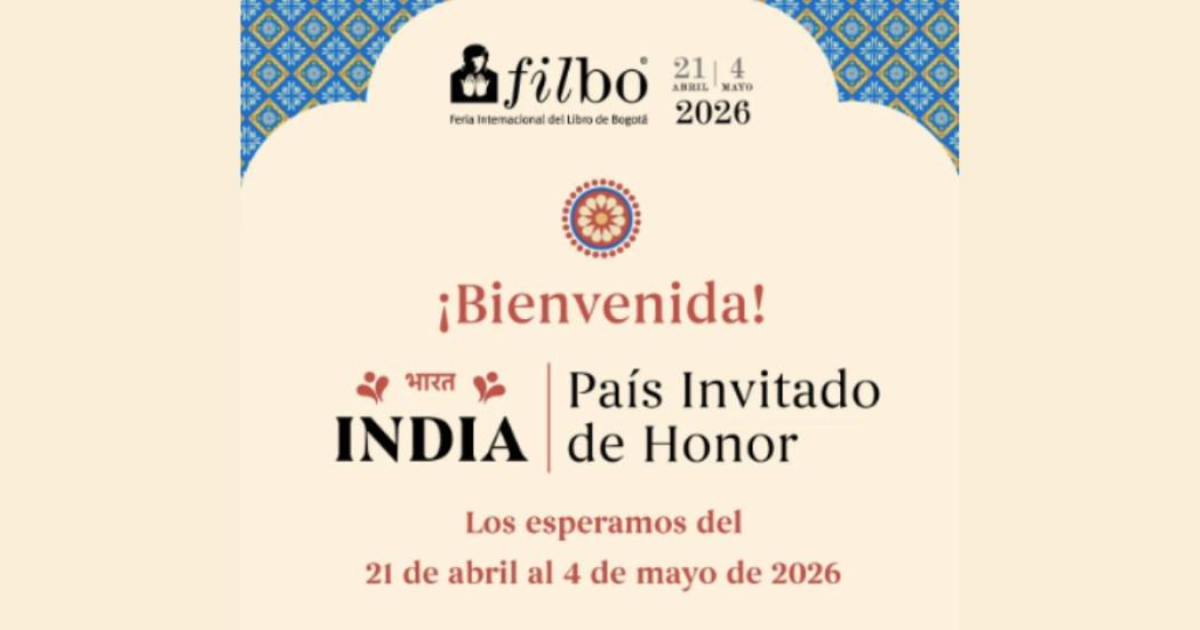 Imagen promocional de India como país invitado de honor a la FILBO 2026.