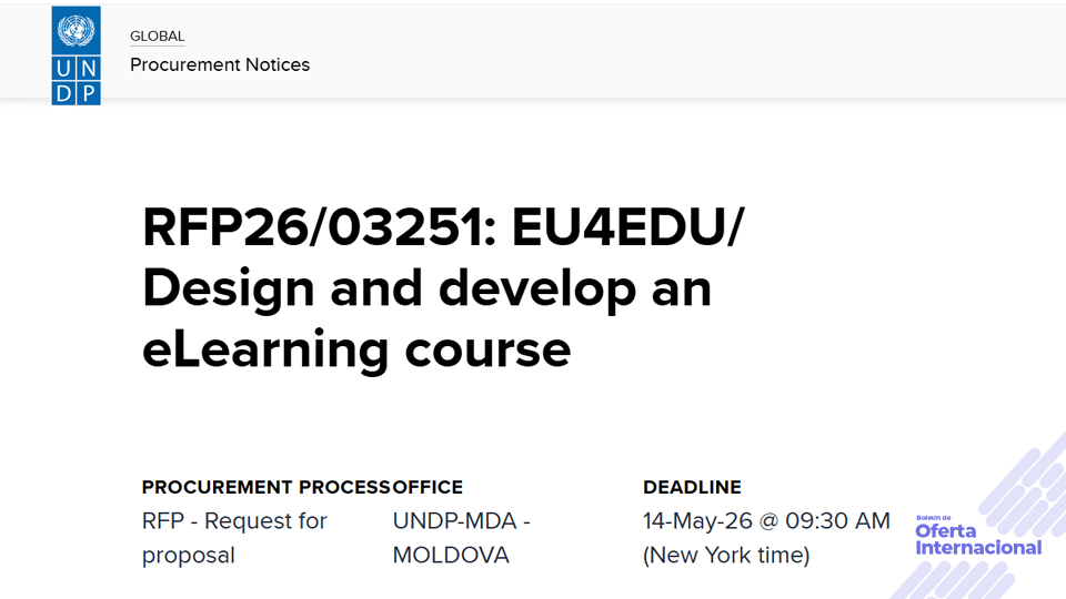Convocatoria del PNUD para diseñar formación digital para servidores públicos