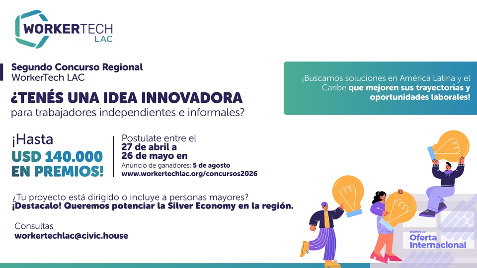 Emprendedores desarrollando soluciones digitales para trabajadores