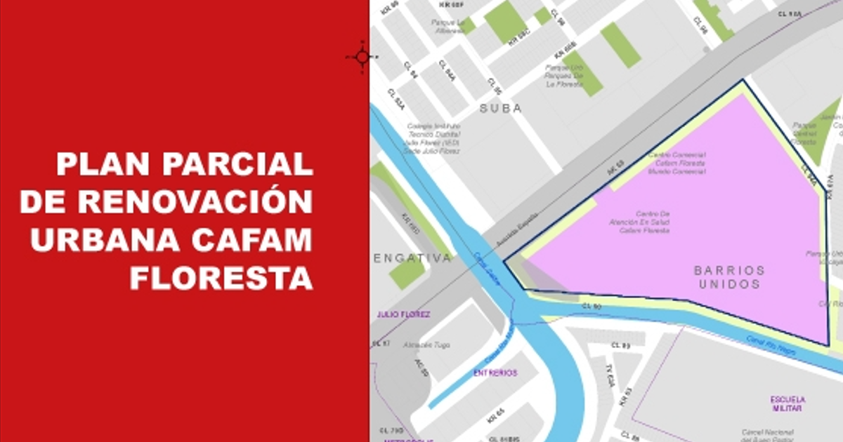 Imagen del mapa del sector de Cafam Floresta