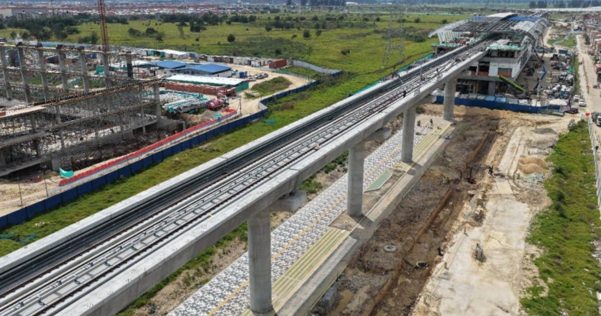 Foto del viaducto de la Línea 1 del Metro de Bogotá, en el suroccidente de la capital.