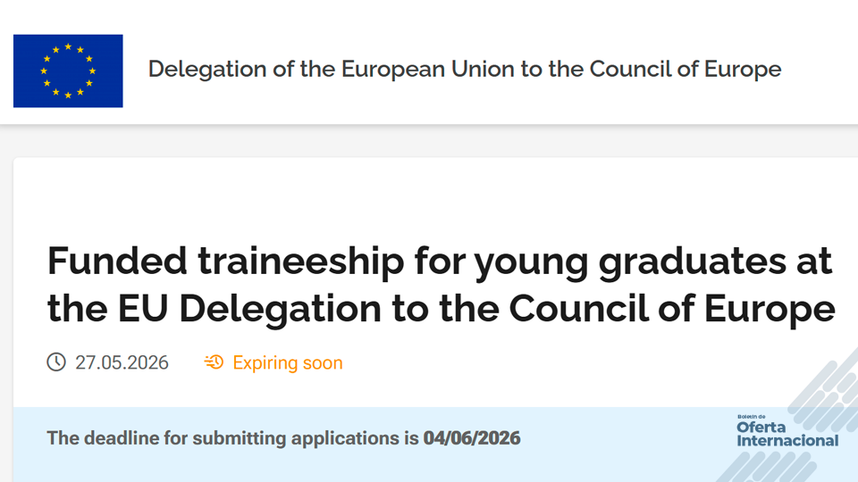 Joven profesional en práctica internacional de la Unión Europea
