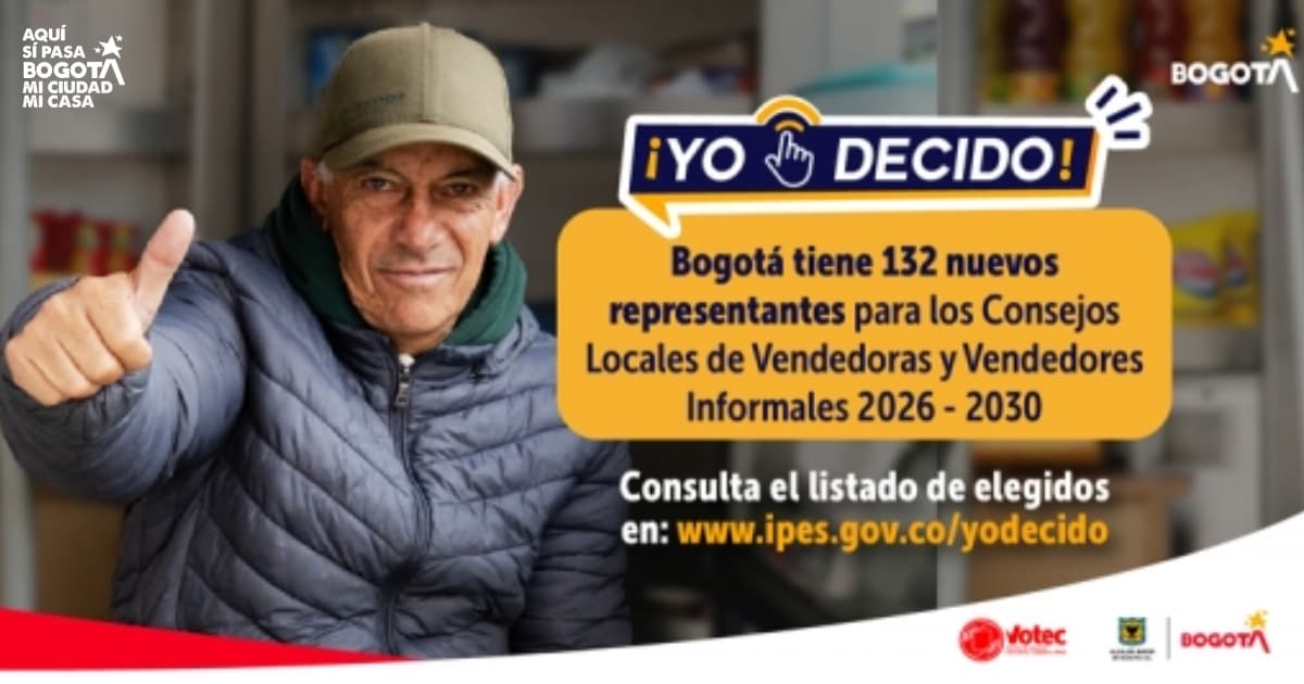Foto de un vendedor informal en Bogotá.