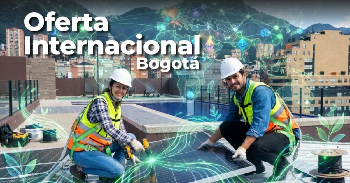 Foto de trabajadores en un proyecto ambiental en Bogotá.