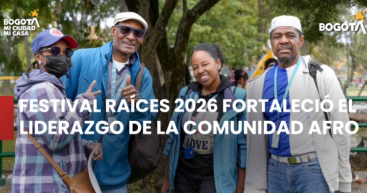 Foto de comunidad afro en el Festival Raíces 2026 en Bogotá.
