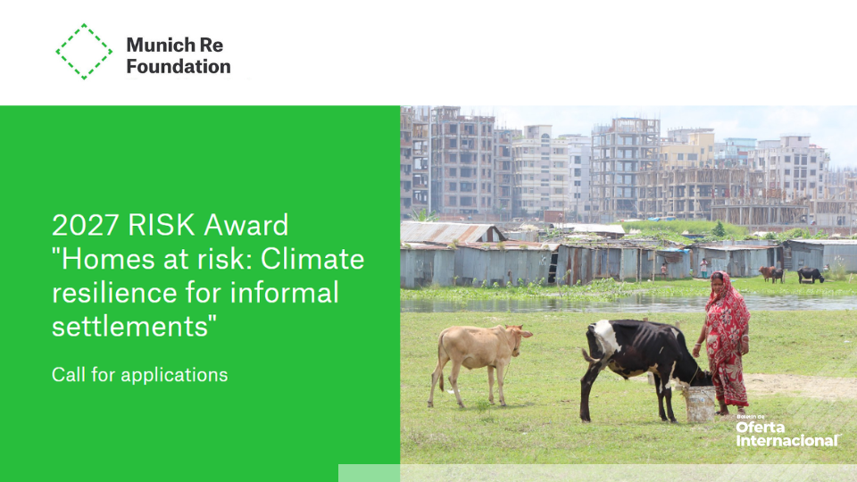 Premio RISK 2027 abre convocatoria para fortalecer la resiliencia climática
