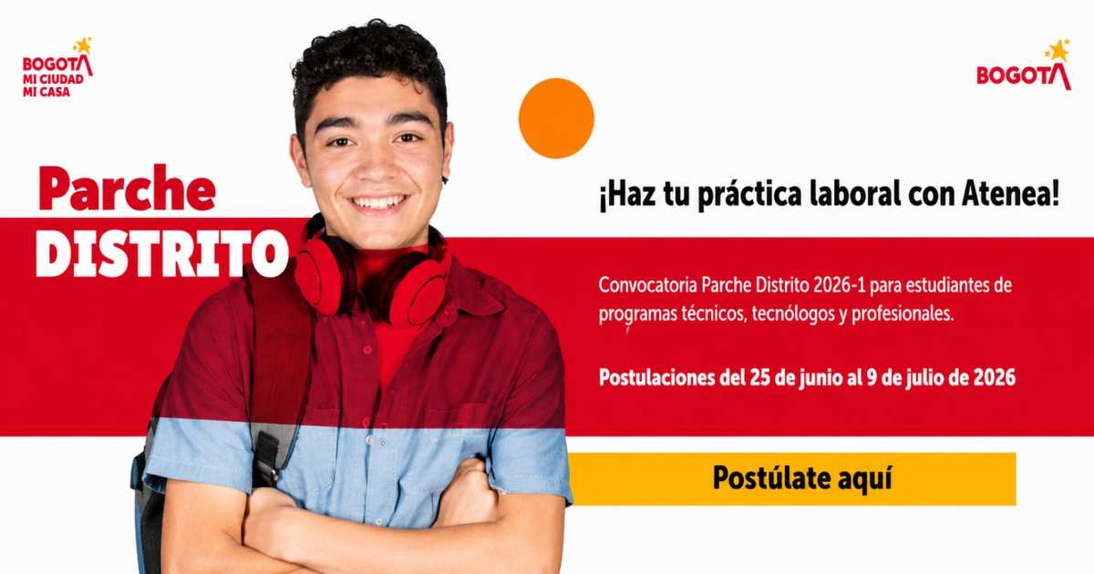 Imagen gráfica con el texto: haz tu práctica laboral con Atenea 