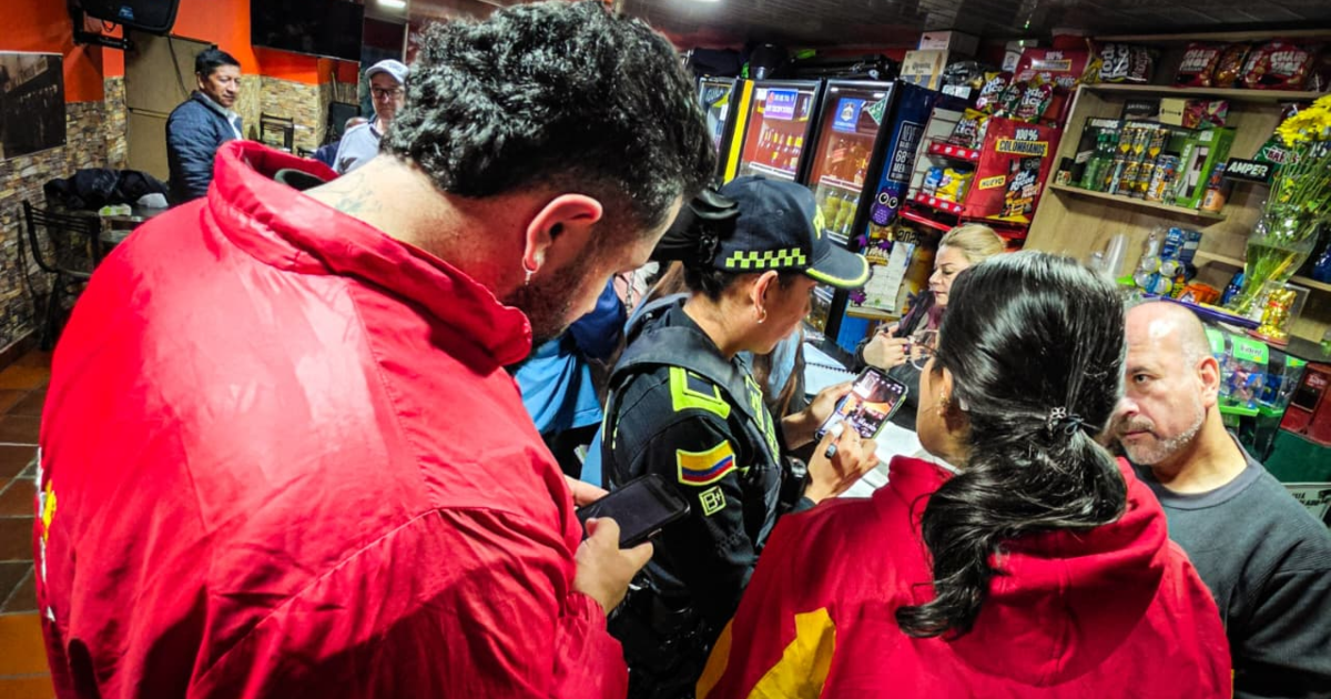 Imagen del operativo nocturno a uno de los establecimientos