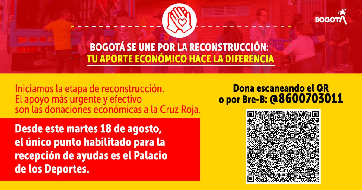 Imagen con código QR para donaciones en la cuenta de la Cruz Roja Colombiana para apoyar a los damnificados del terremoto. 