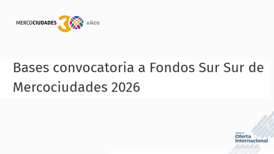 Fondos Sur-Sur de Mercociudades para ciudades innovadoras y resilientes