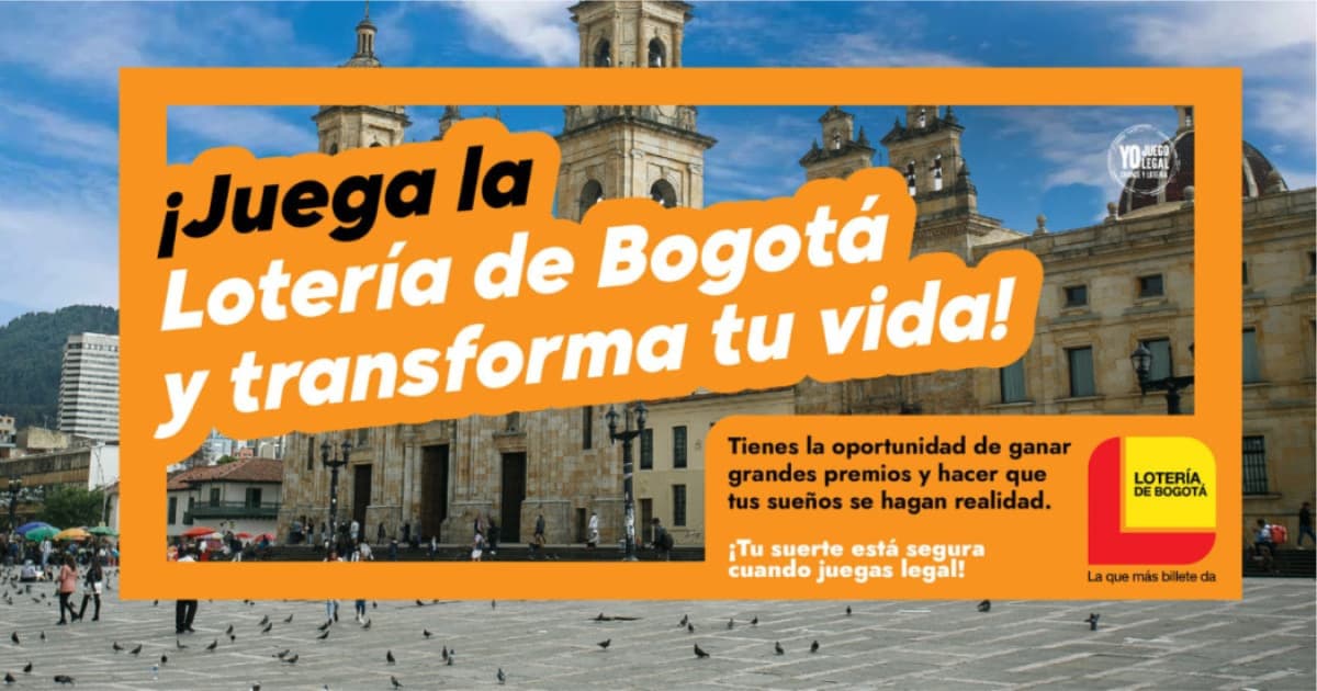Imagen de la pieza gráfica que promociona el sorteo de la Lotería de Bogotá 