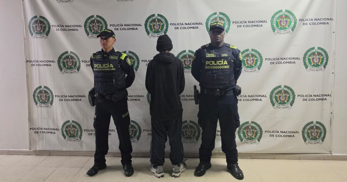 Foto del hombre capturado tras lesionar con arma blanca a ciudadano en Bogotá.