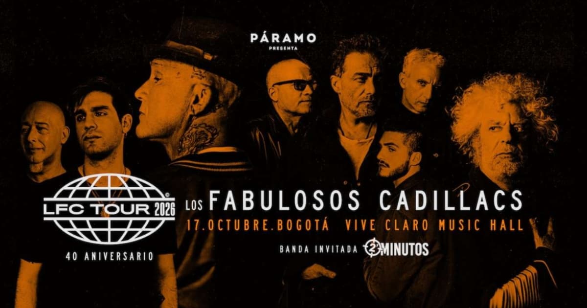 Imagen del afiche concierto de Lo Fabulosos Cadillacs en Bogotá.