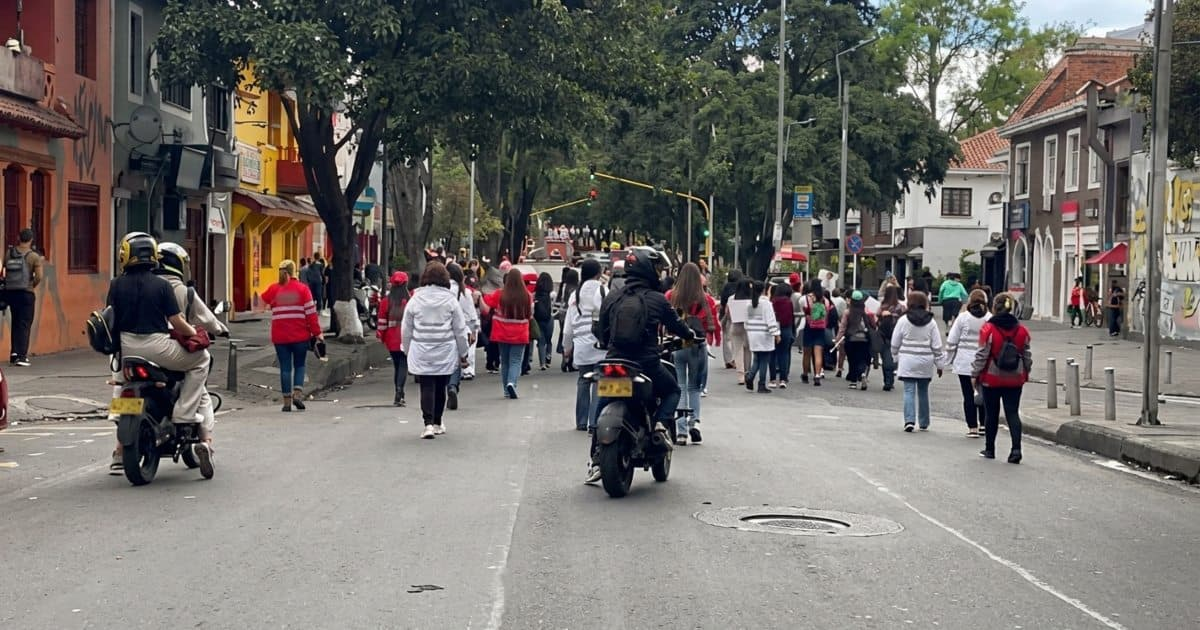 Foto de una manifestación en Bogotá 