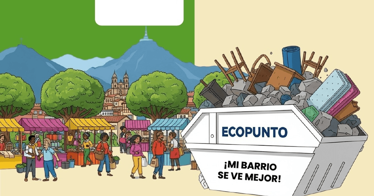 Imagen gráfica con el texto: Ecopunto mi barrio se ve mejor 