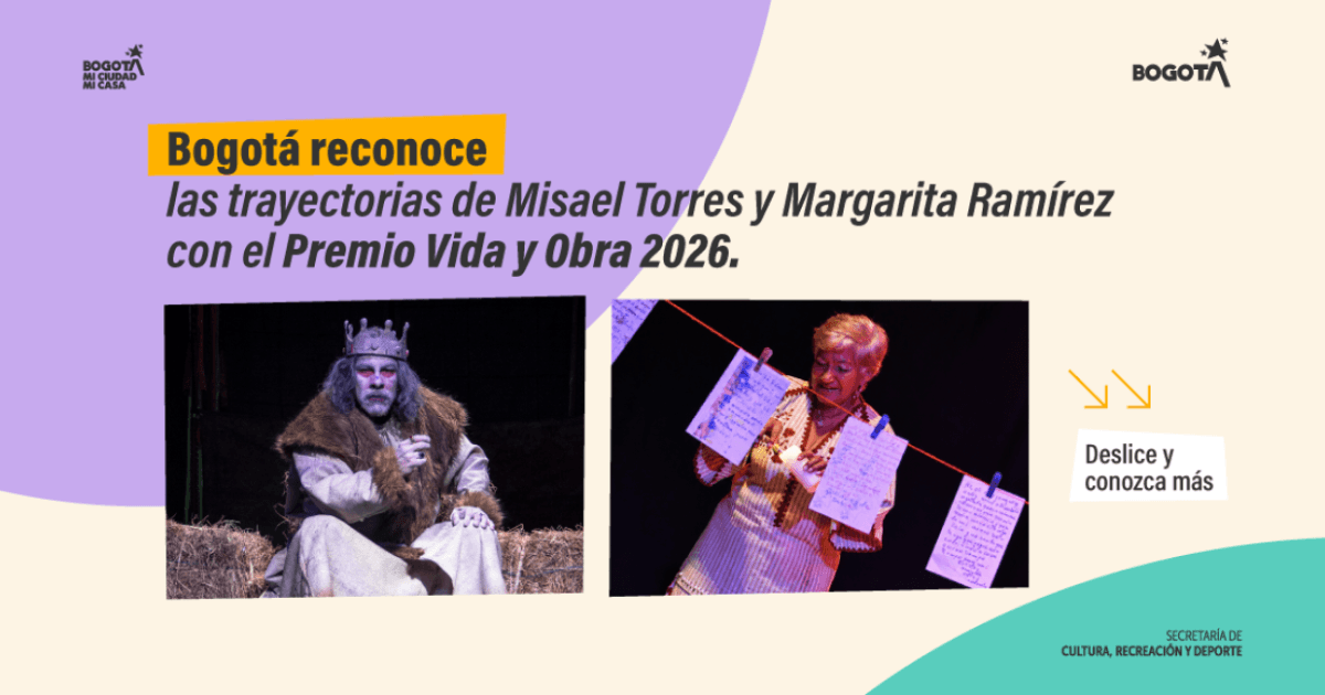Imagen de banner con fotografías de Misael Torres y Margarita Ramírez con el Premio Vida y Obra 2026