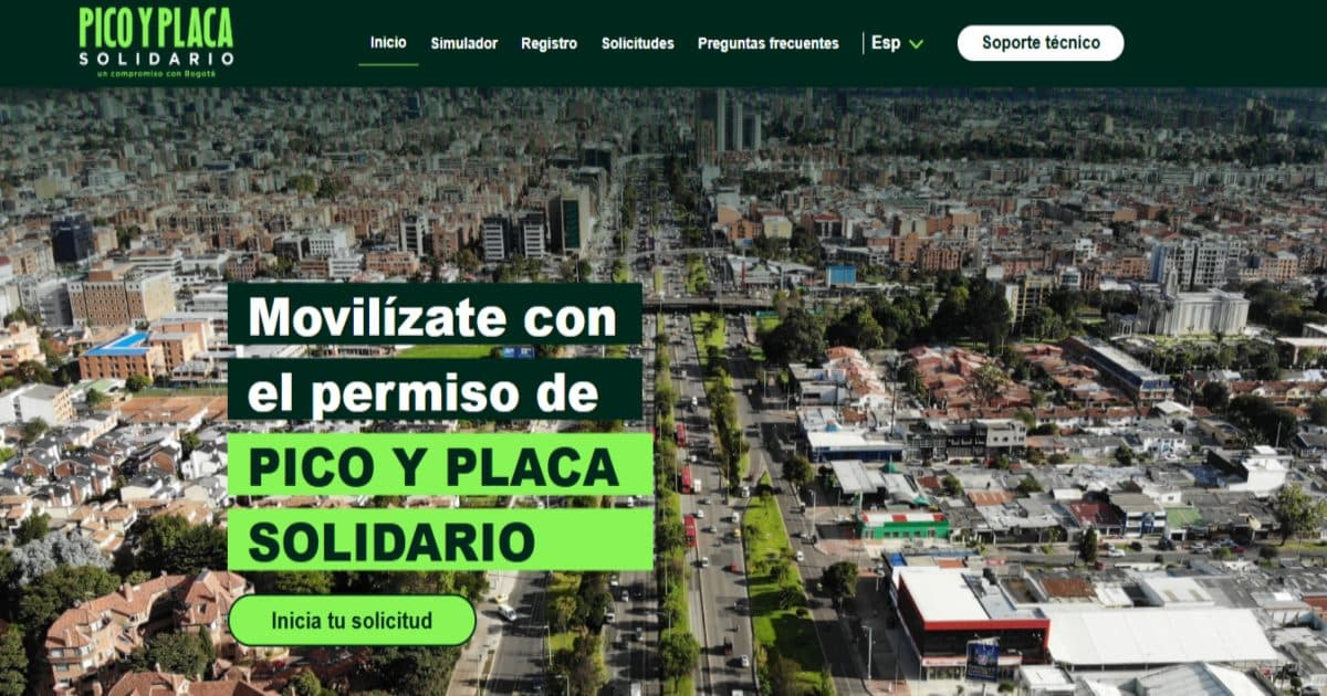 Foto de la página de Pico y Placa Solidario