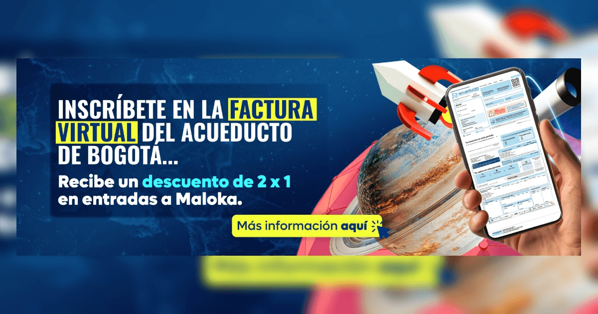 Imagen gráfica con el texto: inscríbete en la factura virtual del Acueducto de Bogotá 