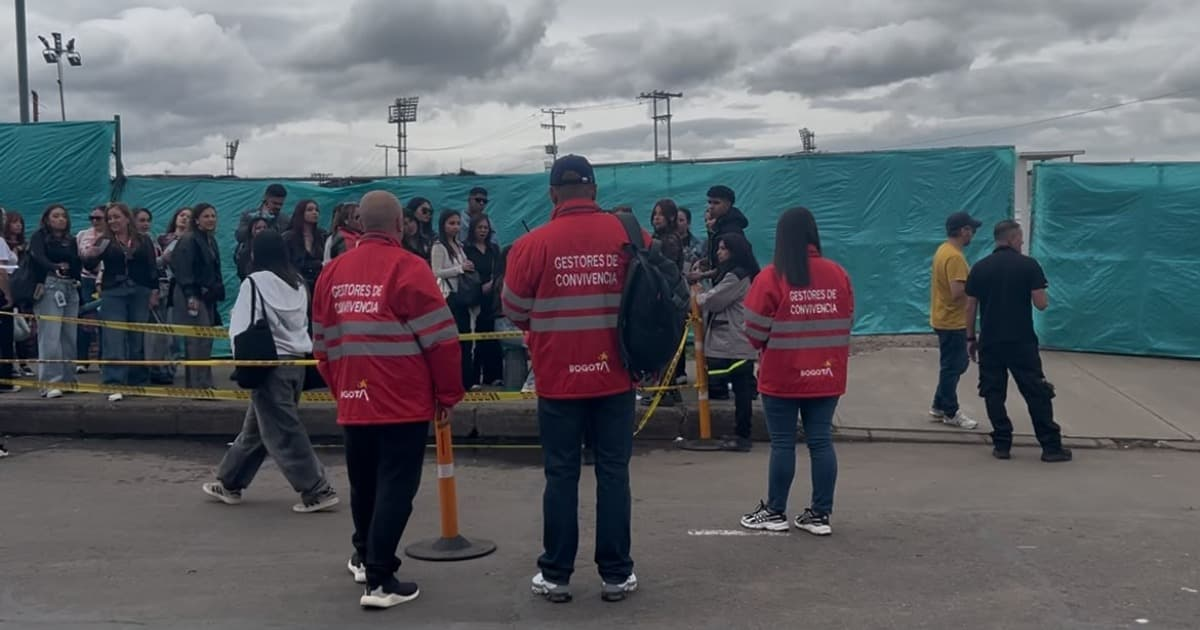 Foto del equipo de Seguridad en inmediaciones al estadio El Campín