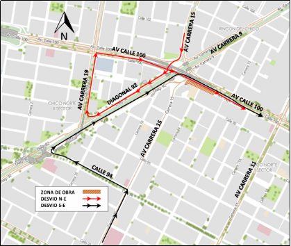 Obras Bogotá av 68 cierre av calle 100 entre av carrera 15 y 13